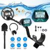 Professional Metal Detector Set Gold Finder for Adults Beginners with 10.04In Waterproof Coil LCD Display All Metal DISC PP Mode Foldable Shovel Headp