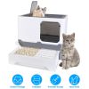 Foldable Cat Litter Box with Lid Enclosed Kitty Litter Box Anti Splashing Cat Toilet Tray with Litter Scoop