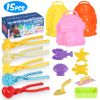 15Pcs Winter Snowball Tool Kit Kids Snow Molds Outdoor Snow Beach Toys for Kids Toddlers Adults Snowman Snowflake Duck Dinosaur
