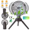 10400mah Portable Camping Fan with LED Light Rechargeable Tripod Tent Hanging Fan Lantern Portable Foldable Oscillating Table Fan with 3 Brightness 4