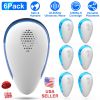 6 Pack Ultrasonic Pest Repeller Indoor Plug In Bug Repellent Mosquito Spider Ant Roaches Mice Control for Bedroom Garage Warehouse Office