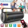 iRola Wireless Speaker Powerful Dual Subwoofer Stereo Bass Noise Cancelling w/Mic Aux-in for Camping Party
