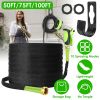 75FT Non-Expandable Garden Hose Kink-Free Lightweight Water Hose Lay Flat Garden Hose with 10 Patterns Hose Nozzle Storage Bag Hanging Hook for Outdoo