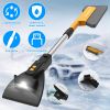 3 In 1 Car Snow Removal Shovel with Lights Car Snow Removal Tool Telescopic Windshield Ice Scraper Snow Brush Shovel