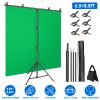 6.5×8.5FT T-Shape Photo Video Backdrop Stand Heavy Duty Background Stand Adjustable Photography Backdrop Stand with 6 Spring Clamps Sandbag Carry Bag