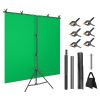 5×6.5FT T-Shape Photo Video Backdrop Stand Heavy Duty Background Stand Adjustable Photography Backdrop Stand with 6 Spring Clamps Sandbag Carry Bag fo