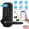 Smart Door Lock with Handle Fingerprints Passcodes Keys Fobs App Control Keyless Entry Door Lock with Keypad Electronic Digital Front Door Lock for Ho