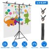 6.5×8.5FT T-Shape Photo Video Backdrop Stand Heavy Duty Background Stand Adjustable Photography Backdrop Stand with 6 Spring Clamps Sandbag Carry Bag
