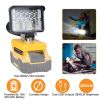 Cordless LED Work Light LED Flood Light for Dewalt 18V 20V 60V Battery 12W 2800LM with Dual USB Charging Port for Workshop Camping Outdoor Emergencies