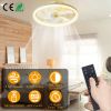 19.7in Ceiling Fan with 60W Light Round Pendant Fan Lamp LED Ceiling Fan with 6-Fan Speed 3000-6500W Light Color Adjustment Remote Control Timer APP C