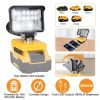 Cordless LED Work Light LED Flood Light for Dewalt 18V 20V 60V Battery 12W 2800LM with Dual USB Charging Port for Workshop Camping Outdoor Emergencies