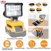 Cordless LED Work Light LED Flood Light for Dewalt 18V 20V 60V Battery 12W 2800LM with Dual USB Charging Port for Workshop Camping Outdoor Emergencies