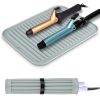 Heat Resistant Silicone Mat For Hot Hair Tools Portable Travel Silicone Mat and Cover For Flat Iron and Curling Iron Hair Straightener Hair Styling To
