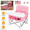 Travel Booster Seat Portable Baby Booster Chair w/ Detachable Tray Foldable Baby Chair Seat For Dining Camping Park Beach w/ Carry Bag