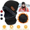 Winter Beanie Hat Scarf Set Unisex Warm Knitting Skull Cap Neck Warmer For Walking Running Hiking Camping Outdoors Gift