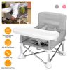 Travel Booster Seat Portable Baby Booster Chair w/ Detachable Tray Foldable Baby Chair Seat For Dining Camping Park Beach w/ Carry Bag