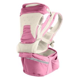 Multifunctional Baby Carrier With Hip Seat Head Hood Front Back Side Carrying All Position Ergonomic Adjustable Infant Carrier For 0-4 Years Old Newbo (Option: Pink)