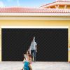 16*7FT Magnetic Thermal Insulated Garage Door Curtain for Winter Two-Car Garage Screen with Magnetic Closure 8 Roll Up Buckle Straps for Two Cars Weat