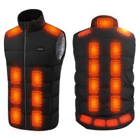 Heated Vest Men Women Heated Jacket with 23 Heating Zones 3 Heat Levels USB Powered Machine Washable for Winter Hiking Skiing Skating Outdoor Activiti (Option: M)