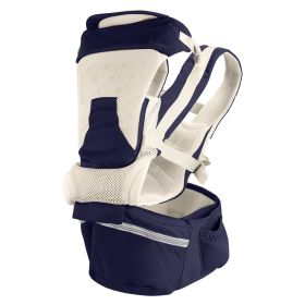 Multifunctional Baby Carrier With Hip Seat Head Hood Front Back Side Carrying All Position Ergonomic Adjustable Infant Carrier For 0-4 Years Old Newbo (Option: NavyBlue)