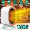 1200W Oscillating Electric Space Heater Mini Desk Heater with 2 Modes 3S Fast Heating Tip-over Overheat Protection for Home Office