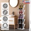 8 Tier Vertical Shoe Rack Narrow Free Standing Storage Organizer for Entryway Space-Saving Stackable Shoe Holder Corner Shoe Tower For Entryway Bedroo