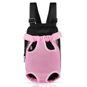 Dog Carrier Backpack Legs Out Front Pet Backpack Carrier Travel Bag Adjustable Shoulder Straps for Hiking Camping Shopping Biking (Option: Pink_S)