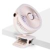Portable Quiet Clip On Fan With 5 Speeds 3 Brightness 720° Fully Adjustable Angle Type-C Rechargeable Clip Desk Wall Mounted Fan For Camping Office Ho