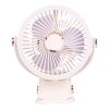 Portable Quiet Clip On Fan With 5 Speeds 3 Brightness 720° Fully Adjustable Angle Type-C Rechargeable Clip Desk Wall Mounted Fan For Camping Office Ho