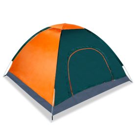 4 Persons Camping Waterproof Tent Pop Up Tent Instant Setup Tent w/2 Mosquito Net Doors Carrying Bag Folding 4 Seasons for Hiking Climbing Adventure F (Option: Orange)