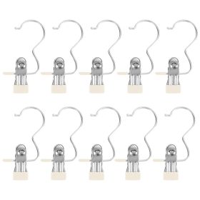 30 Pack Hanging Clips for Closet Multifunctional Clothes Pins Heavy Duty Space-saving Laundry Hooks for Boots Jeans Hats Towels Socks Pants Handbags T (Option: Beige)