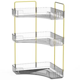 Bathroom Countertop Organizer 3 Tier Corner Makeup Storage Shelf Vanity Cosmetic Perfume Tray Clear Corner Rack for Bedroom Bathroom Kitchen (Option: 3Tier_White)