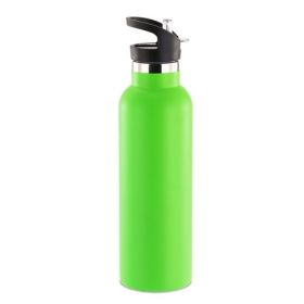 Sports Water Bottle Stainless Steel Vacuum-Insulated Drinking Cup w/ Straws Outdoor Cycling Hiking (Option: 500ml_GRN)