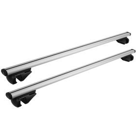 Car Roof Rack Cross Bars Aluminum Cargo Carrier Rooftop Crossbars Luggage Roof Rack Bar with 176lbs Max Load Fits Most Vehicles with Existing Raised S (Option: 122CM)