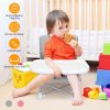 Travel Booster Seat Portable Baby Booster Chair w/ Detachable Tray Foldable Baby Chair Seat For Dining Camping Park Beach w/ Carry Bag