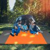 82.6x78.7in Sand Proof Picnic Blanket Water Resistant Foldable Camping Beach Mat w/ 4 Anchors 1 Carry Bag For 2-3 People