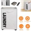 82L/21.6Gal Large Rolling Laundry Hamper Collapsible Tall Laundry Basket with Wheels Waterproof Dirty Clothes Cart with Handle Foldable Clothes Organi