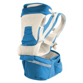 Multifunctional Baby Carrier With Hip Seat Head Hood Front Back Side Carrying All Position Ergonomic Adjustable Infant Carrier For 0-4 Years Old Newbo (Option: Blue)
