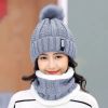 Winter Beanie Hat Scarf Set Women Warm Knitting Skull Cap Neck Warmer for Walking Running Hiking Camping Outdoors Gift
