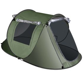3-4 Person Pop Up Tent Automatic Setup Camping Tent Waterproof Instant Setup Tent with 2 Mosquito Net Windows Carrying Bag for Hiking Climbing Adventu (Option: Green_3_4Person)