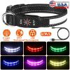 Light Up Dog Collar LED Dog Collar Safety Night Glowing Dog Collar with 9 Light Colors IPX7 Waterproof USB Rechargeable S/M/L