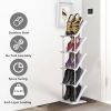 8 Tier Vertical Shoe Rack Narrow Free Standing Storage Organizer for Entryway Space-Saving Stackable Shoe Holder Corner Shoe Tower For Entryway Bedroo