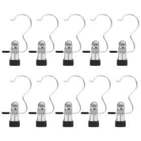 30 Pack Hanging Clips for Closet Multifunctional Clothes Pins Heavy Duty Space-saving Laundry Hooks for Boots Jeans Hats Towels Socks Pants Handbags T (Option: Black)