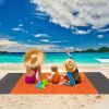 82.6x78.7in Sand Proof Picnic Blanket Water Resistant Foldable Camping Beach Mat w/ 4 Anchors 1 Carry Bag For 2-3 People