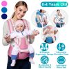 Multifunctional Baby Carrier With Hip Seat Head Hood Front Back Side Carrying All Position Ergonomic Adjustable Infant Carrier For 0-4 Years Old Newbo