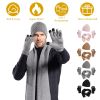 Winter Knitted Hat Scarf Gloves 3Pcs Winter Warm Beanie and Touch Screen Gloves Long Neck Scarf Set Knit Beanie Skull Cap Neck Warmer Anti-Slip Mitten