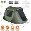 3-4 Person Pop Up Tent Automatic Setup Camping Tent Waterproof Instant Setup Tent with 2 Mosquito Net Windows Carrying Bag for Hiking Climbing Adventu