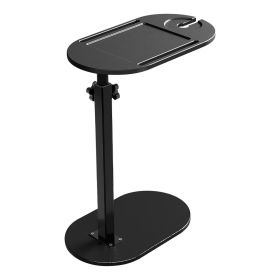 C-Shaped Bathtub Tray Table With Adjustable Height 360° Rotatable Desktop Freestanding Bath Caddy Against Wall Couch Bed Sofa Side Table (Option: Black)