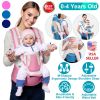 Multifunctional Baby Carrier With Hip Seat Head Hood Front Back Side Carrying All Position Ergonomic Adjustable Infant Carrier For 0-4 Years Old Newbo