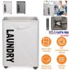 82L/21.6Gal Large Rolling Laundry Hamper Collapsible Tall Laundry Basket with Wheels Waterproof Dirty Clothes Cart with Handle Foldable Clothes Organi